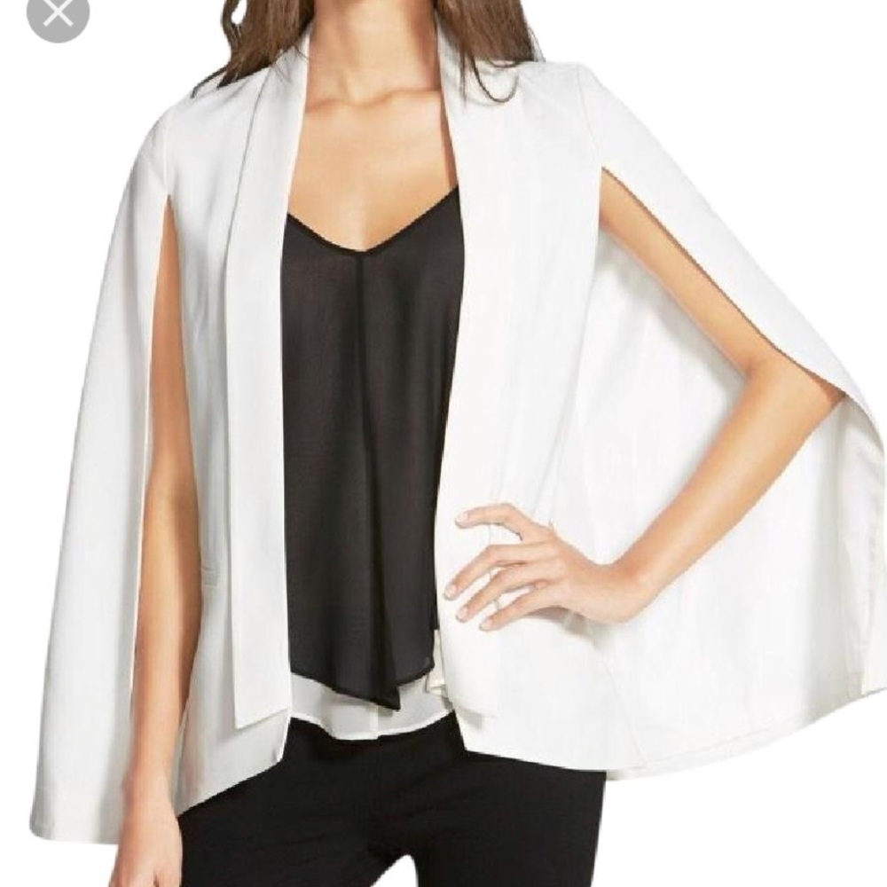 Mural White Cape Blazer